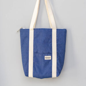 Bolso tote confeccionado en tela denim azul