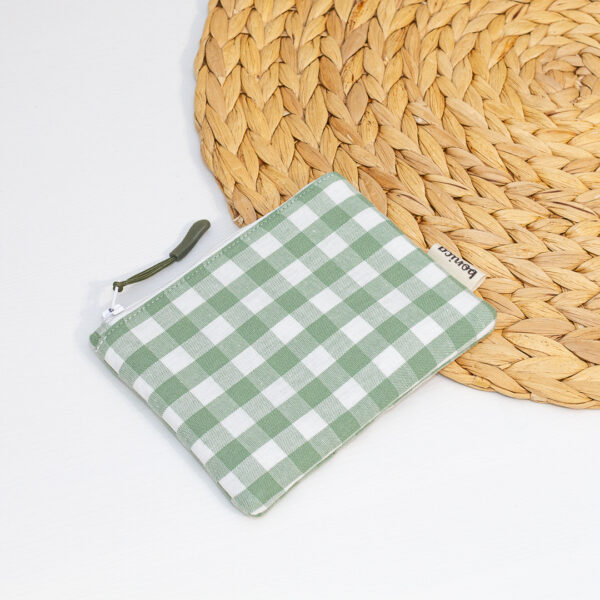 Cartera pequeña color vichy verde viejo