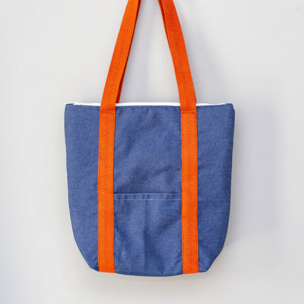 Bolso tote denim azul-teja