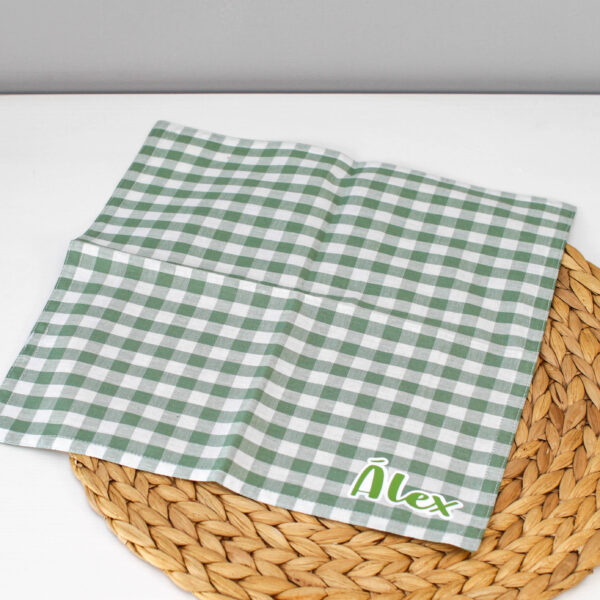 Servilleta vichy verde viejo - Imagen 2