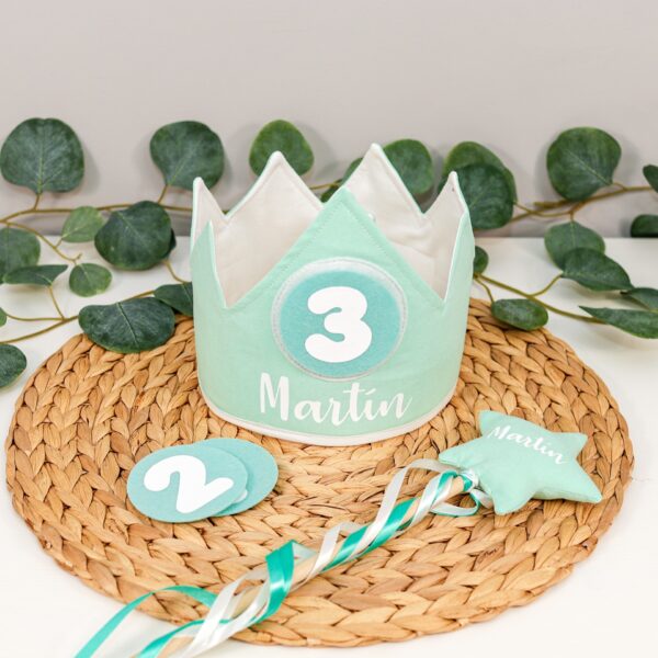 Corona cumpleaños Menta