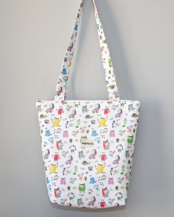 Totebag cremallera Monstruo de colores
