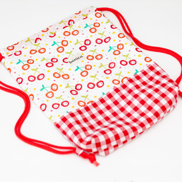 Mochila saco infantil cerezas - Imagen 2